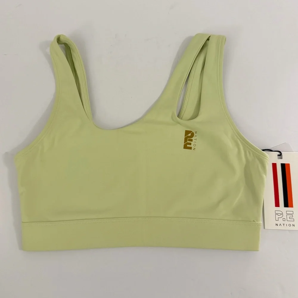 NWT P.E Nation Backcheck Sports Bra Cutout in Lime Size S